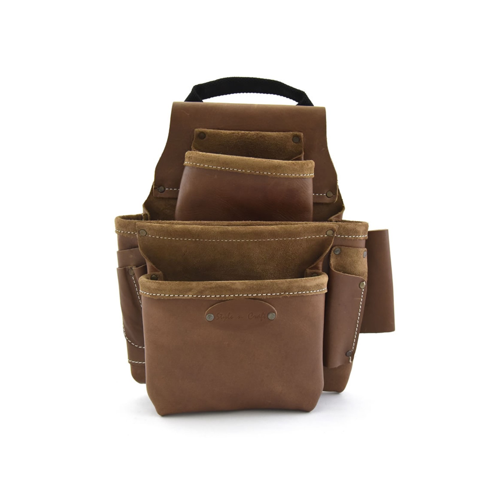 Style n Craft 98436 – 8 Pocket Nail & Tool Pouch in Top Grain Leather