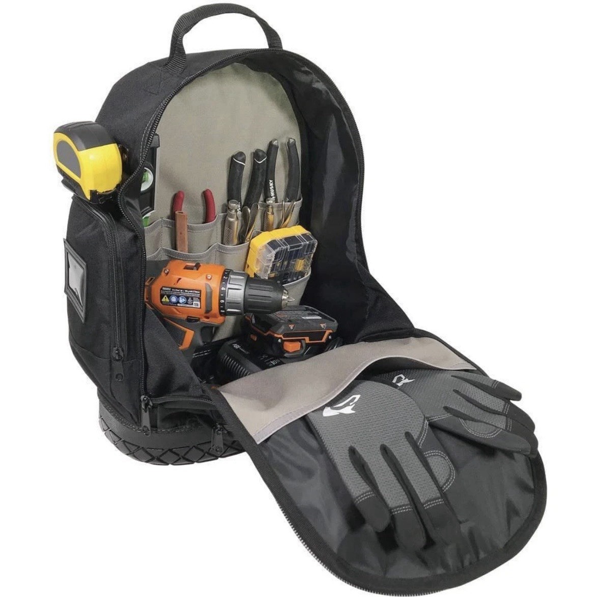 Husky 16 in. Tool Backpack Water Resistant 19 Internal Pockets Organize Tools