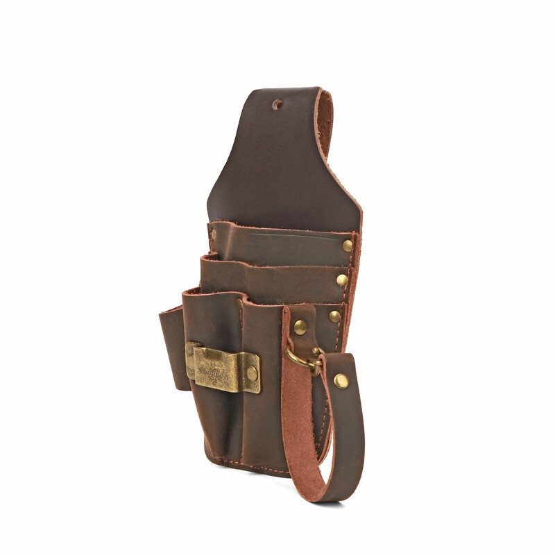 TOURBON Leather 5 in 1 Holster Electric Tape Storage Tools Pouch Belt Holder