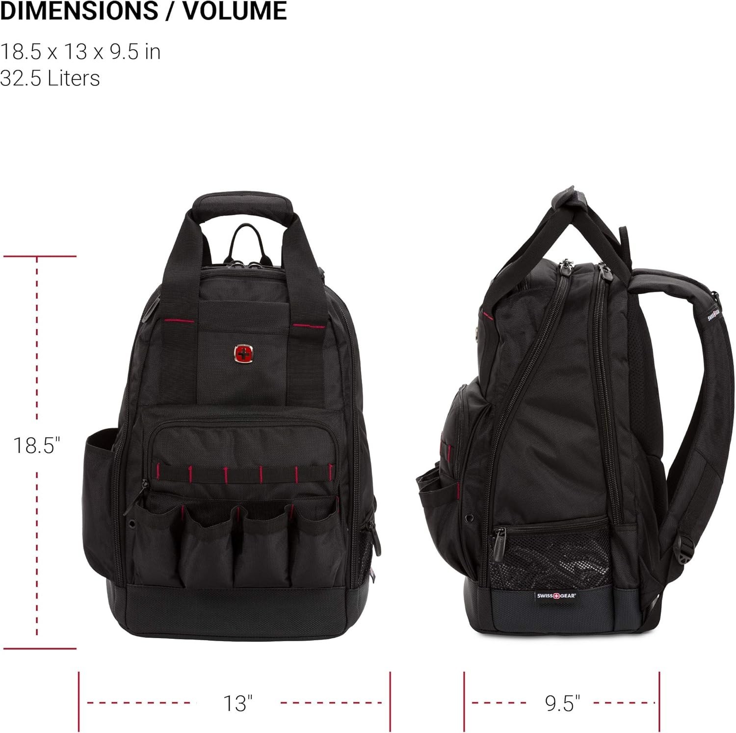 Water-Resistant 15-Inch Laptop Backpack with 34 Storage Solutions in Black
