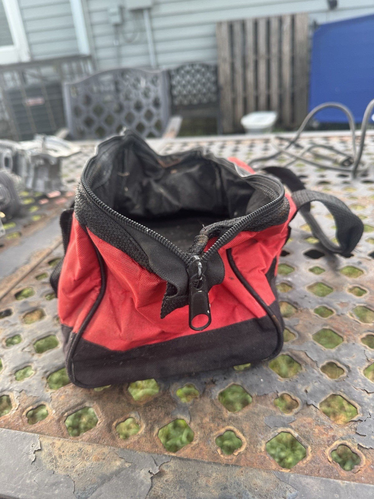 Milwaukee Red/Black Fabric Tool Bag Carry Case w/ Handles, Zipper Closure