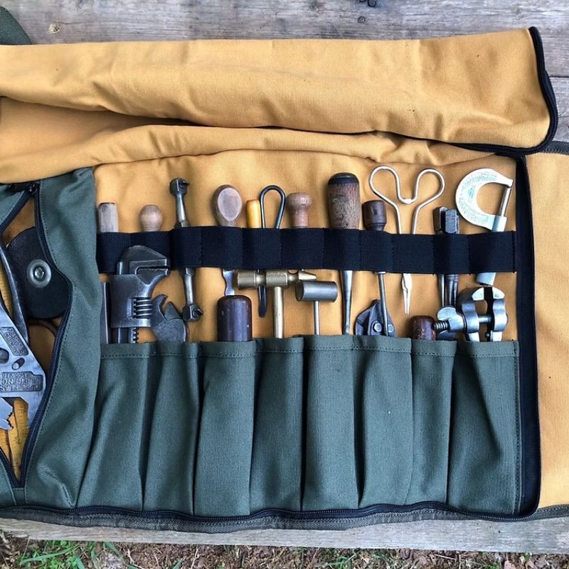 The Pack Mule Versatile Double-Sided Tools & Wrench Roll Bag Multi-Purpose Pouch