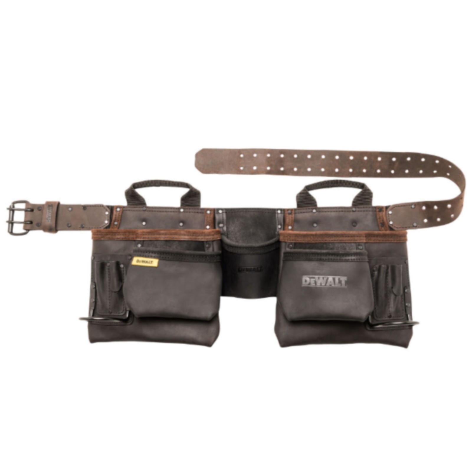 DEWALT DWST550112 11-Pocket Nubuck Leather Tool Pouch Work Belt Set