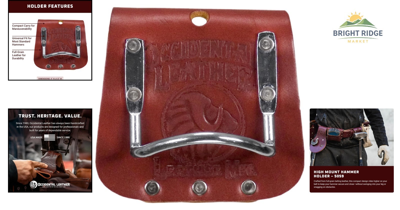 Heavy Duty Leather Hammer Holder with Comfortable Design and Compact Size