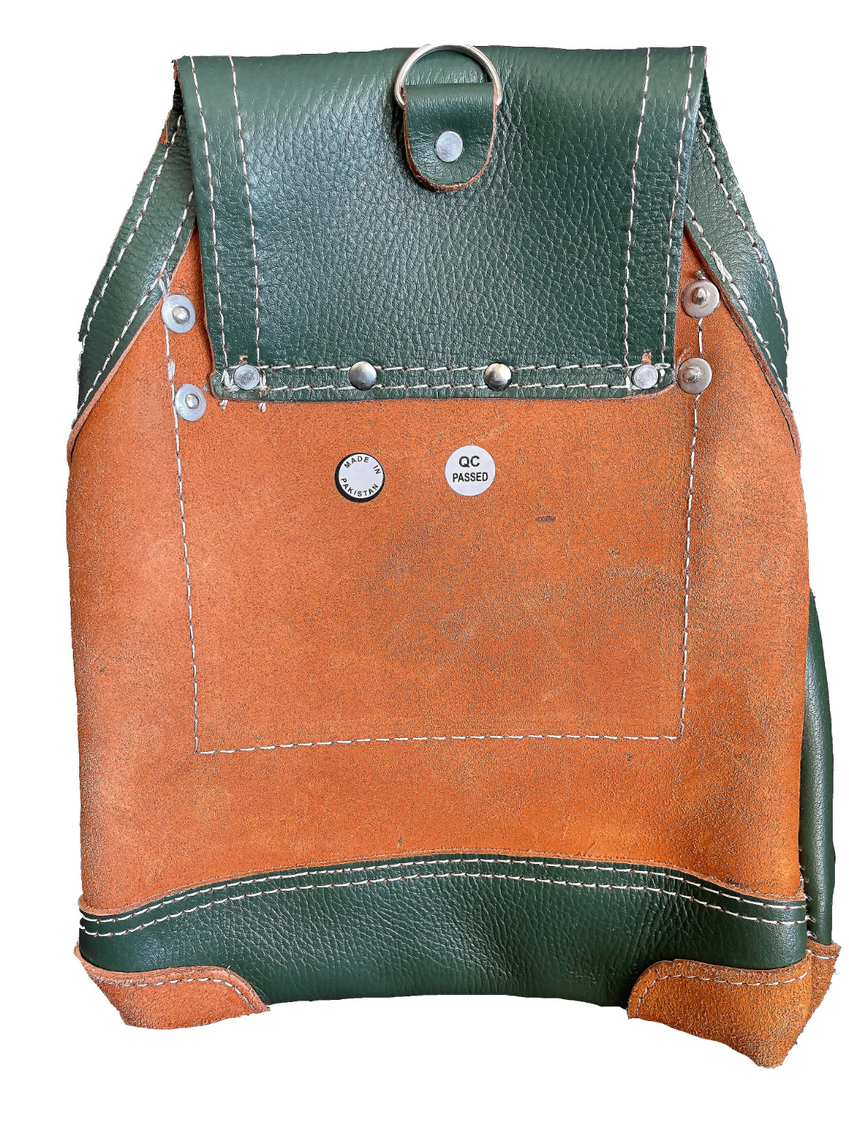 VILLAGE LEATHER 10 Pocket Top Grain Leather Carpenter Tool Pouch Bag with Belt