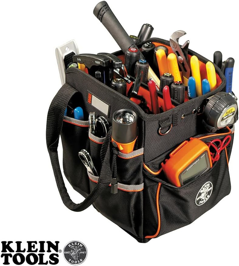 Klein Tools 5541610-14 Tool Bag with Shoulder Strap Has 40 Pockets for Tool Stor