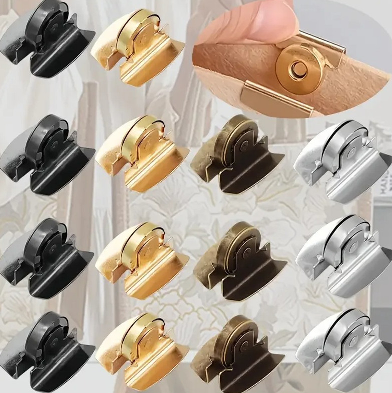 4pcs Magnetic Bag Snap Buckle Hidden Seam Free Button Set Bag Snap Accessories