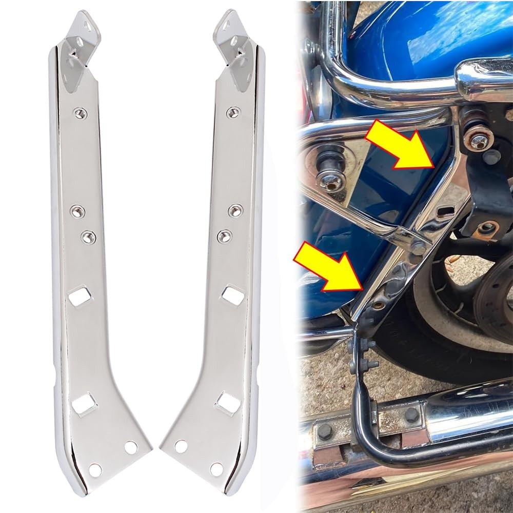 HIYOYO Chrome Saddlebag Rail Support Bracket Left & Right Side Fit for Harley…