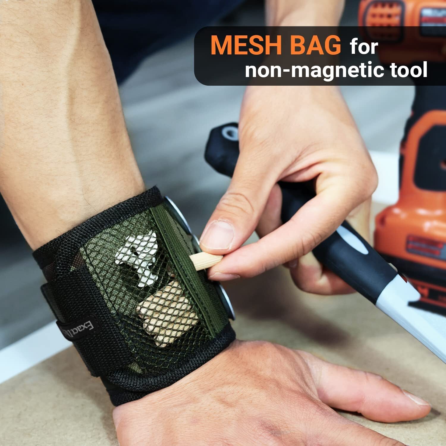 Magnetic Wristband Strong Magnets For Holding Screw Nail Bit DIY Handyman Camo