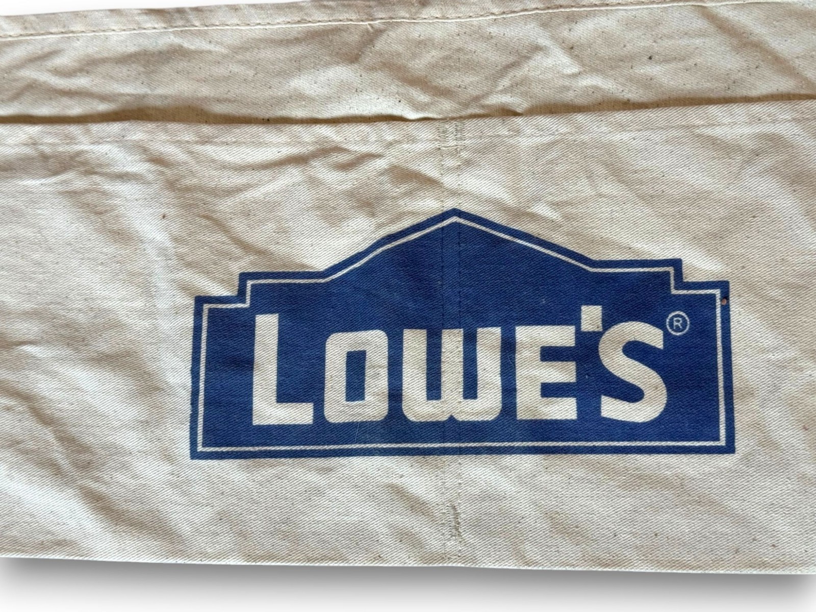 Lowe’s Canvas Tool Apron Waist Belt New Two Pockets White Cotton AWP