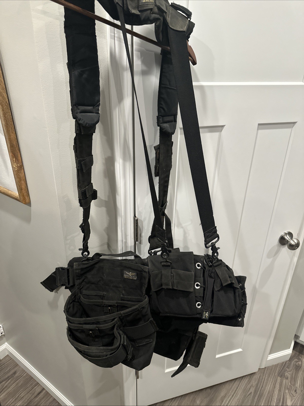 Atlas 46 Adjustable Padded Tool Belt Shoulder Organizer w/ Pouches Large 38-48