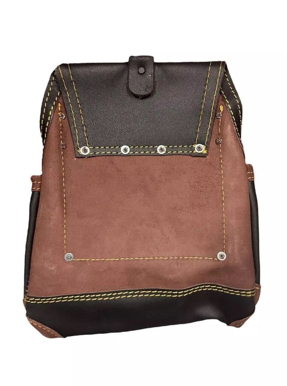 10 PKT Oil Tan Construction Leather Tool Pouch Bag Belt