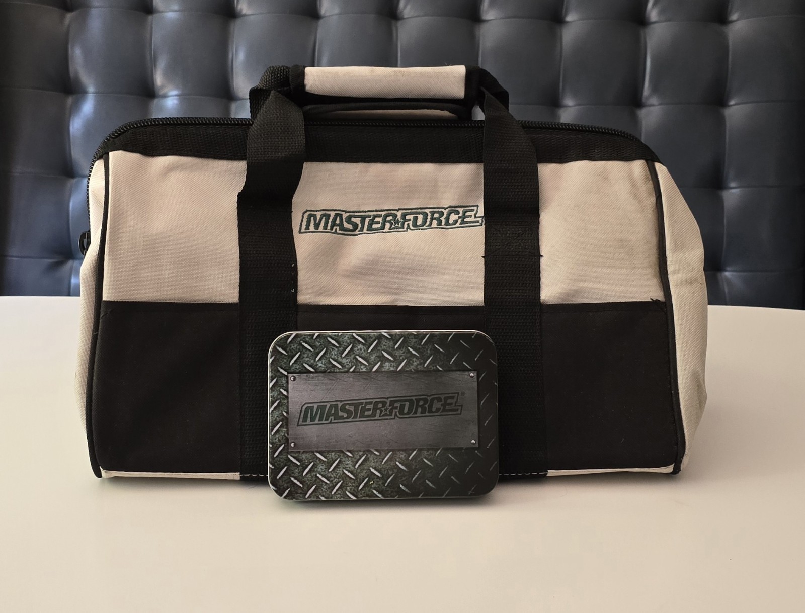 Masterforce 16″ Canvas Black And White Tool Bag & Playing Card Set Father’s Day!