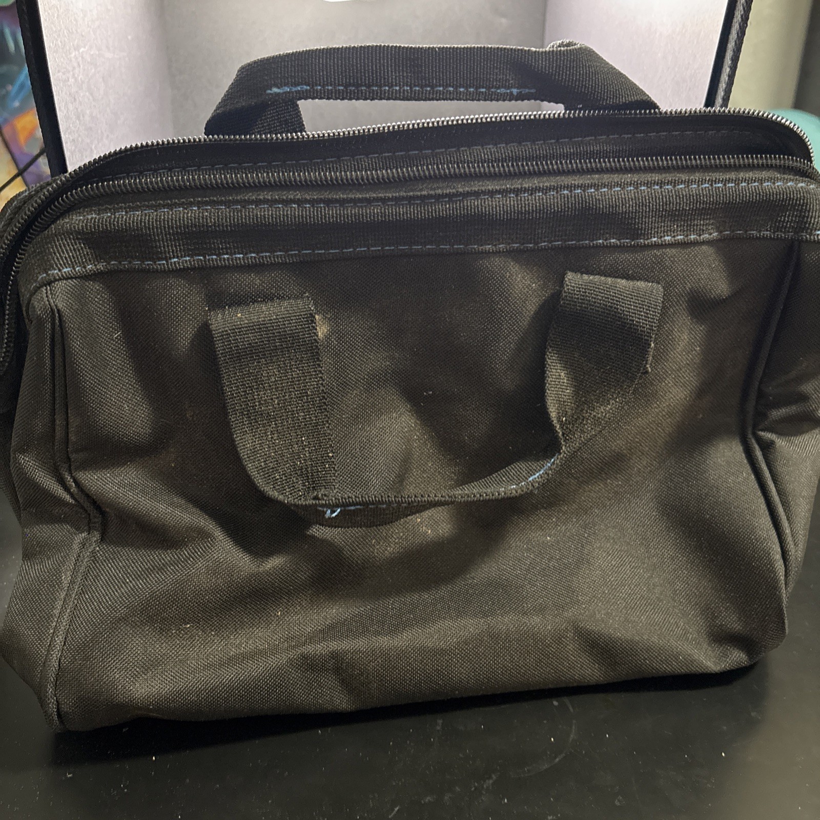 12″ Kobalt Black/blue Polyester 12-in W x 7-in D x 9-in L Tool bag – tool bag