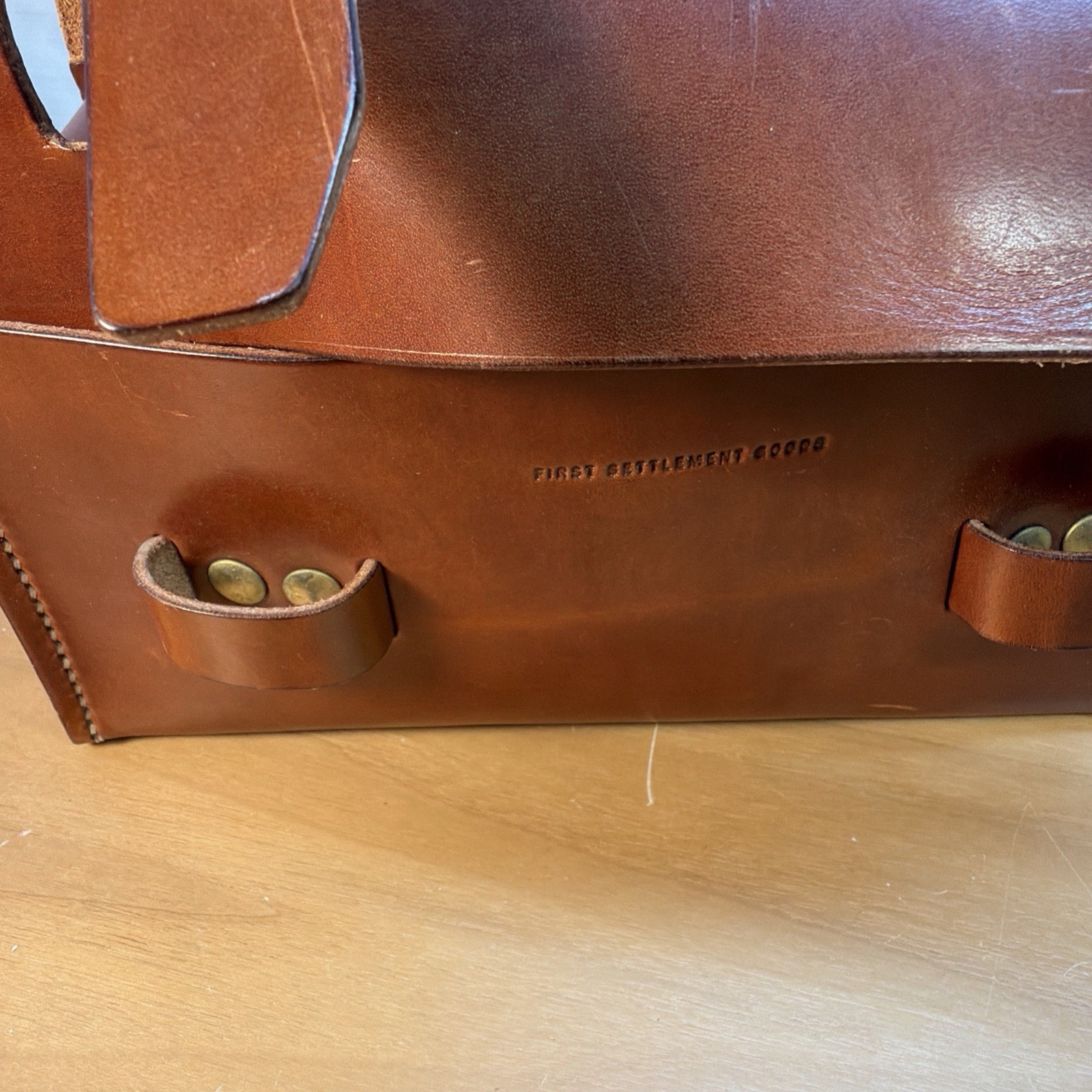 First Settlement Goods Leather Compact Toolbox Handmade Distressed 10x4x5″