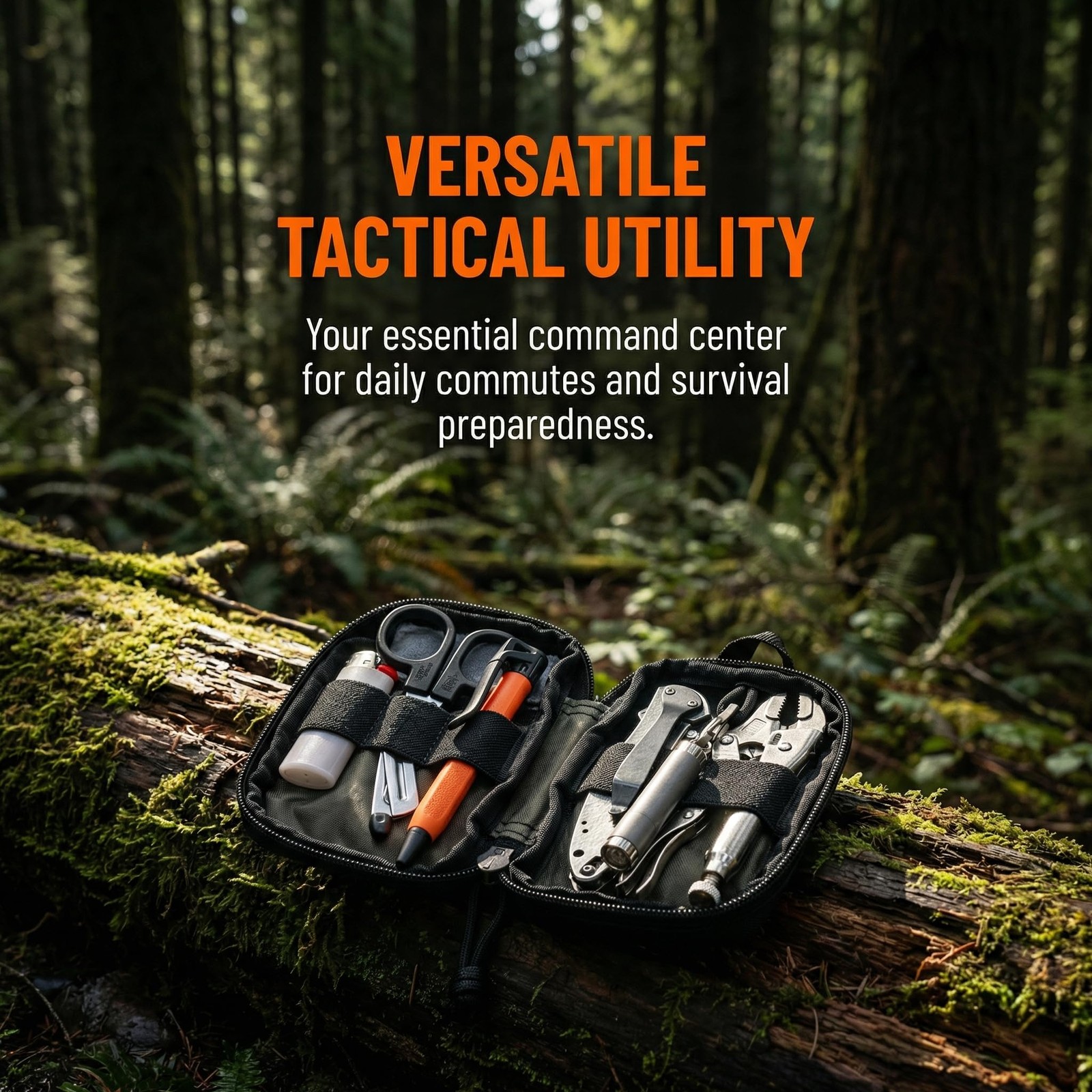 Toplepor EDC Utility Pouch, 5*7*1in, Oxford Multi-Slot Black