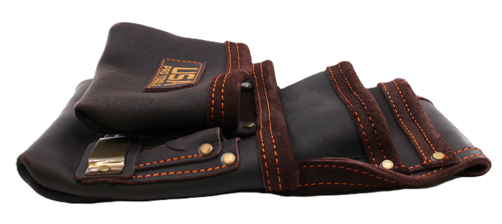 USA PRO TOOLS Top Grain Leather Tool Pouch – Heavy‑Duty Tradesman Tool Bag