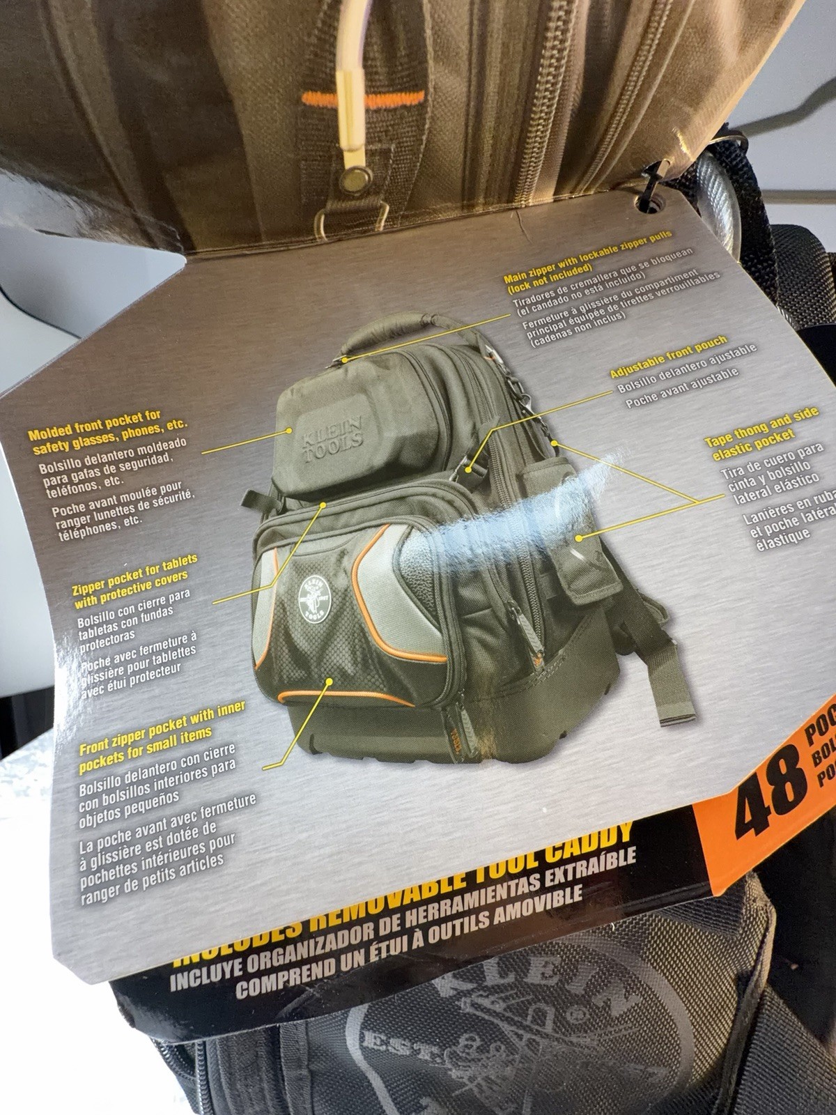 Klein Tools 55485 Tradesman Pro Tool Master Tool Bag Backpack 48 Pockets NWT