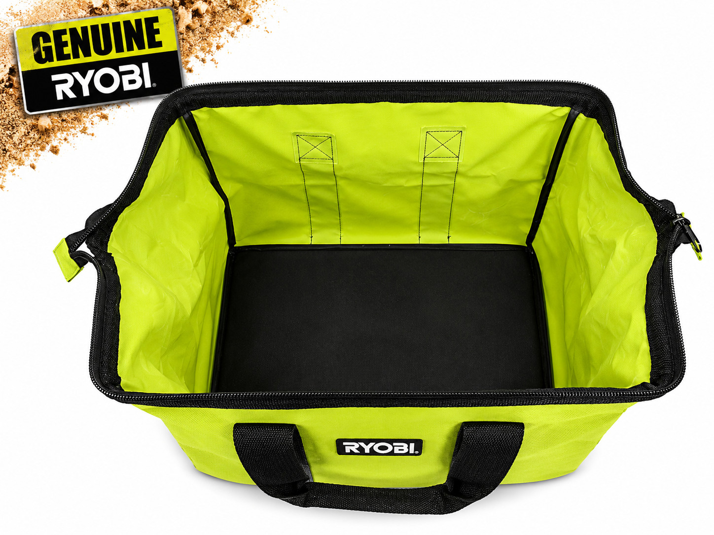 RYOBI Contractor Canvas Tool Bag Large Green Black Soft Side 903209044 NEW