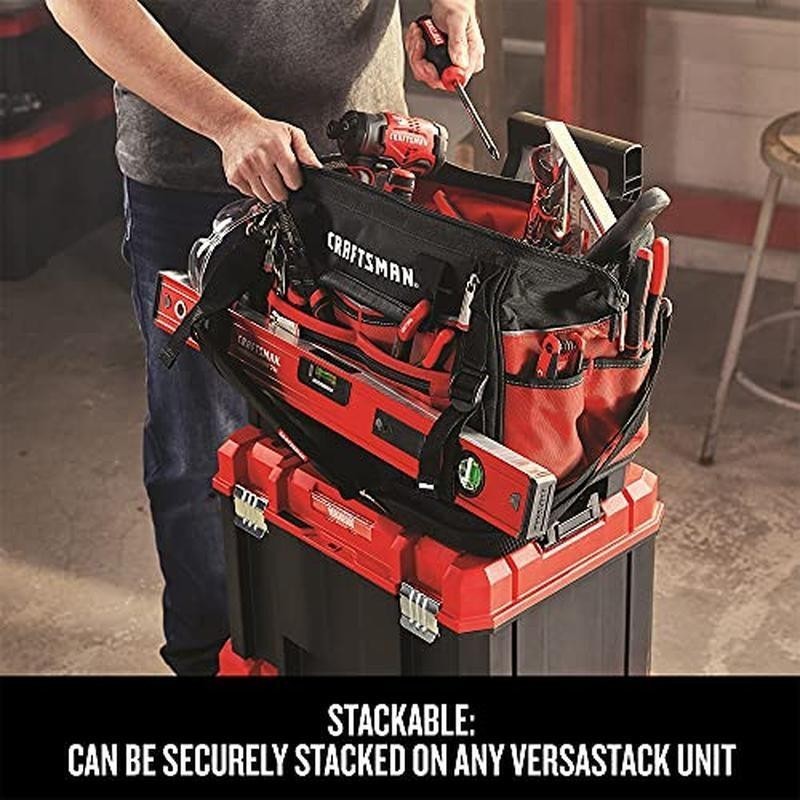 VersaStack Heavy Duty Tool Tote Bag 31 Pocket Organizer & Dual Zippers New