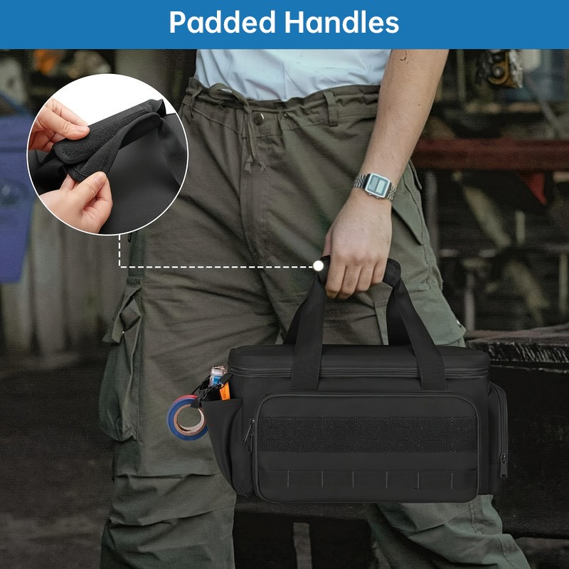 14″ Heavy-Duty Tool: 2 Bags + Non-Slip Organizer (for Electricians, Multi-Pocket