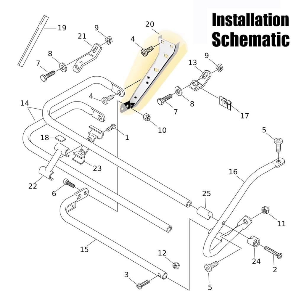 HIYOYO Chrome Saddlebag Rail Support Bracket Left & Right Side Fit for Harley…