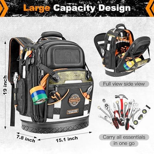 HVAC Heavy Duty Tool Backpack with Molded Base & Combination Lock