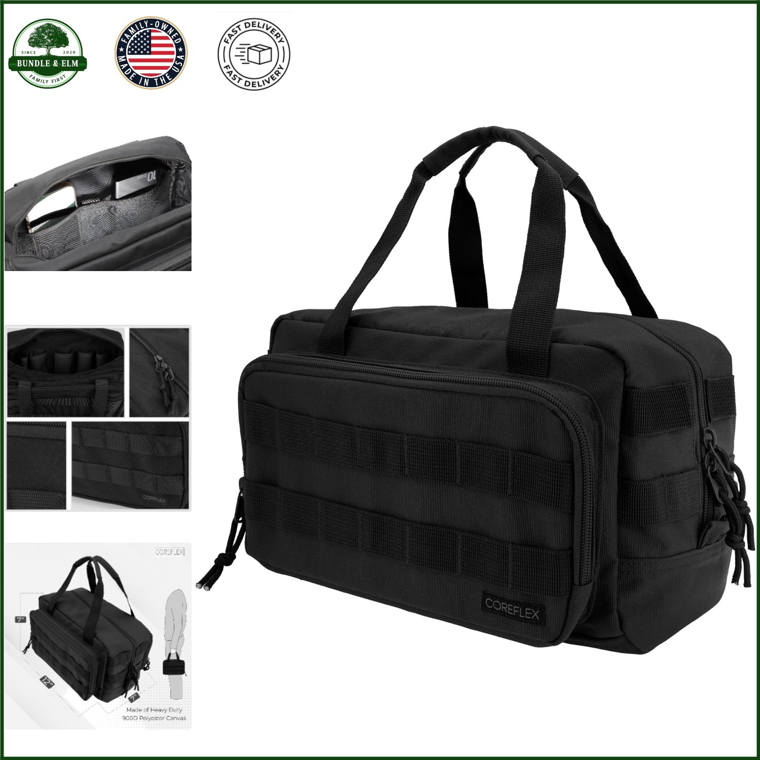 Heavy Duty 12-Inch Tool Bag with Multiple Pockets for Mechanics and Builders