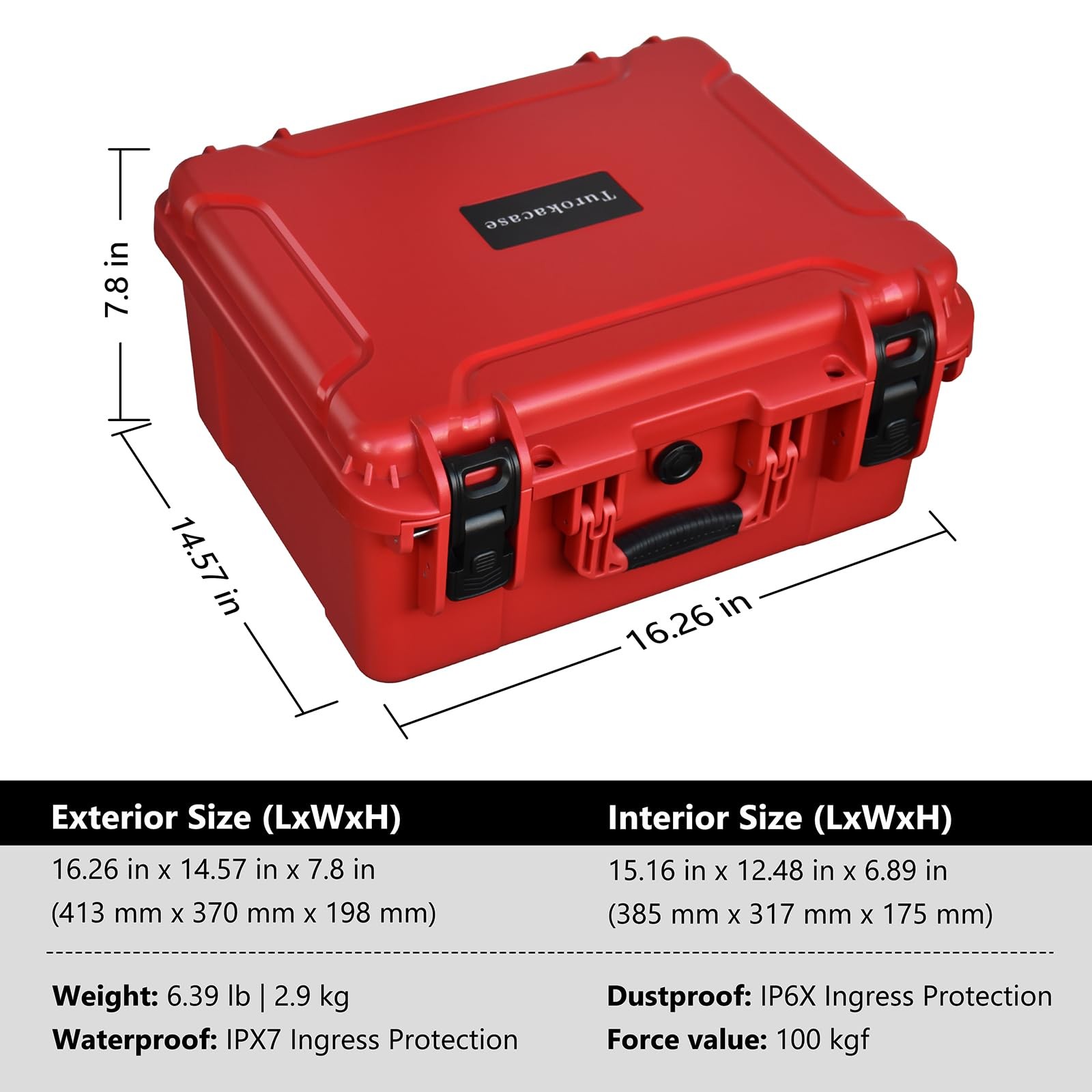 Air Compressor Hard Storage Case for Milwaukee M18 11 x 5 x 13 inches, Black