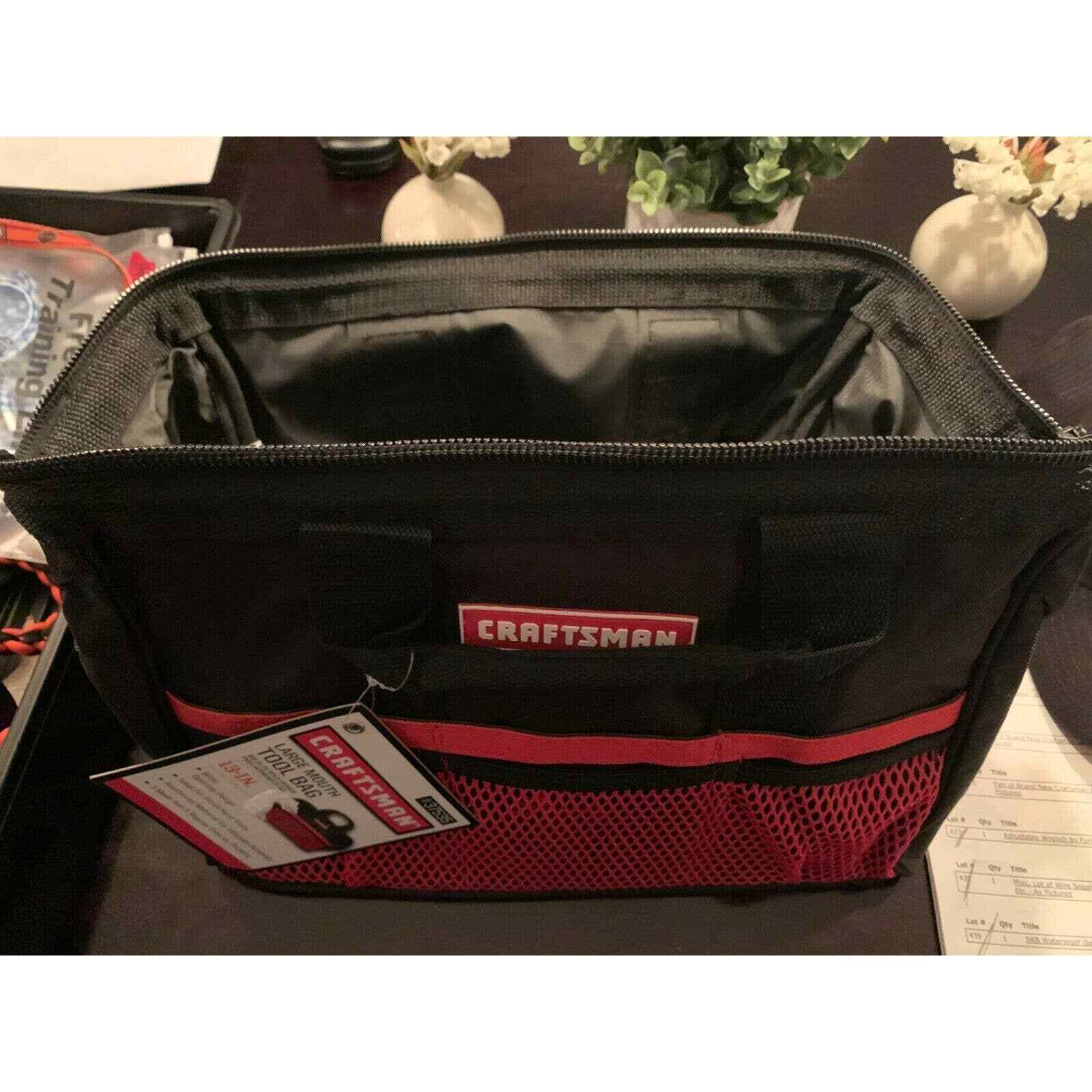 Craftsman 13 in. W Wide Mouth Tool Bag 6 pocket Black/Red