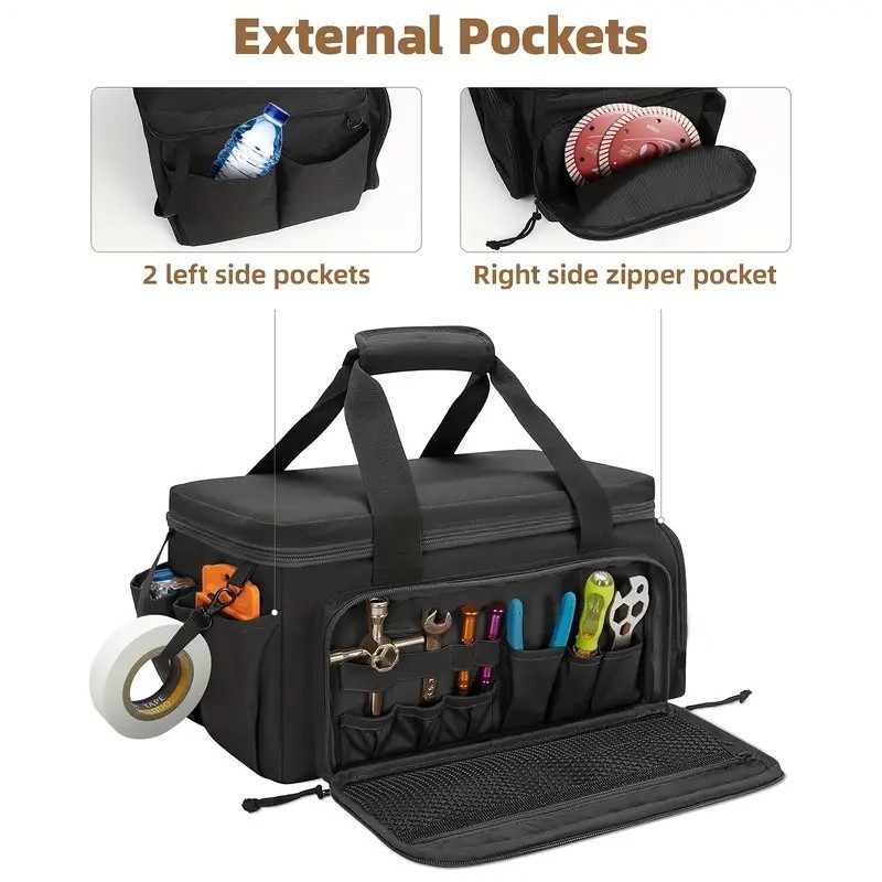 14″Durable Heavy Duty Durable Portable Tool Storage Bag Organizer Large capacity