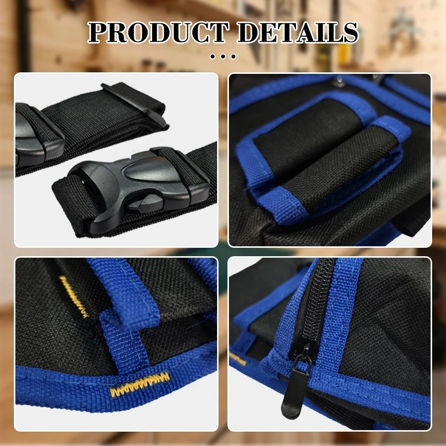 Electrician Waist Pocket Belt Tool Pouch Bag, Hardware Toolkit Work Organizer