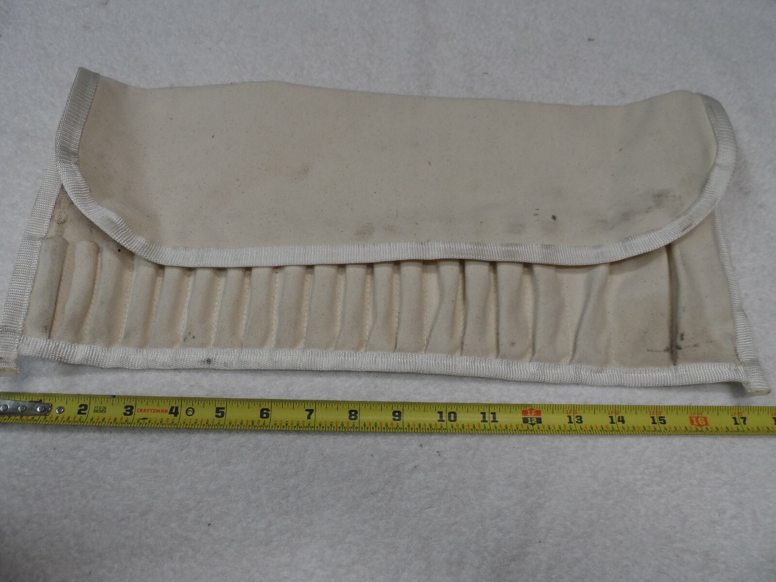 White Canvas Pouch for Chisels (Craftsman, Snap-On, Other) – made in USA