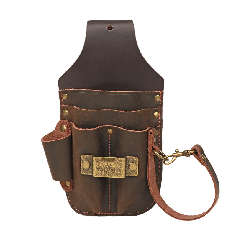 TOURBON Leather 5 in 1 Holster Electric Tape Thong Carry Tool Belt Pouch