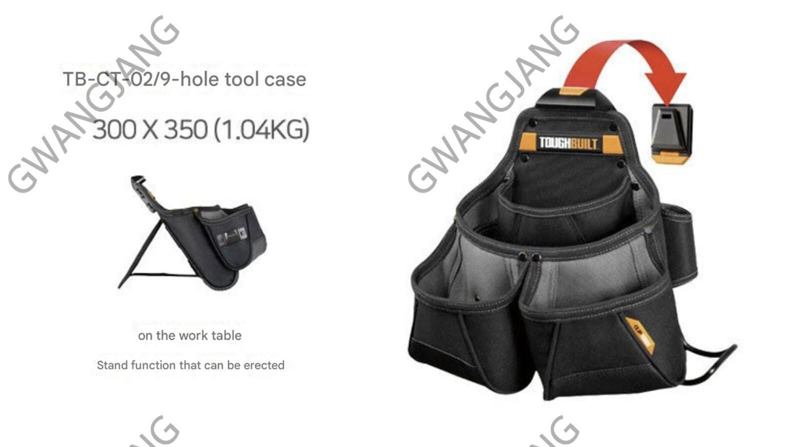 Full Set TOUGHBUILT TB-CT-101-5P Tool Belt DIY Easy Hand Work Famous Durable