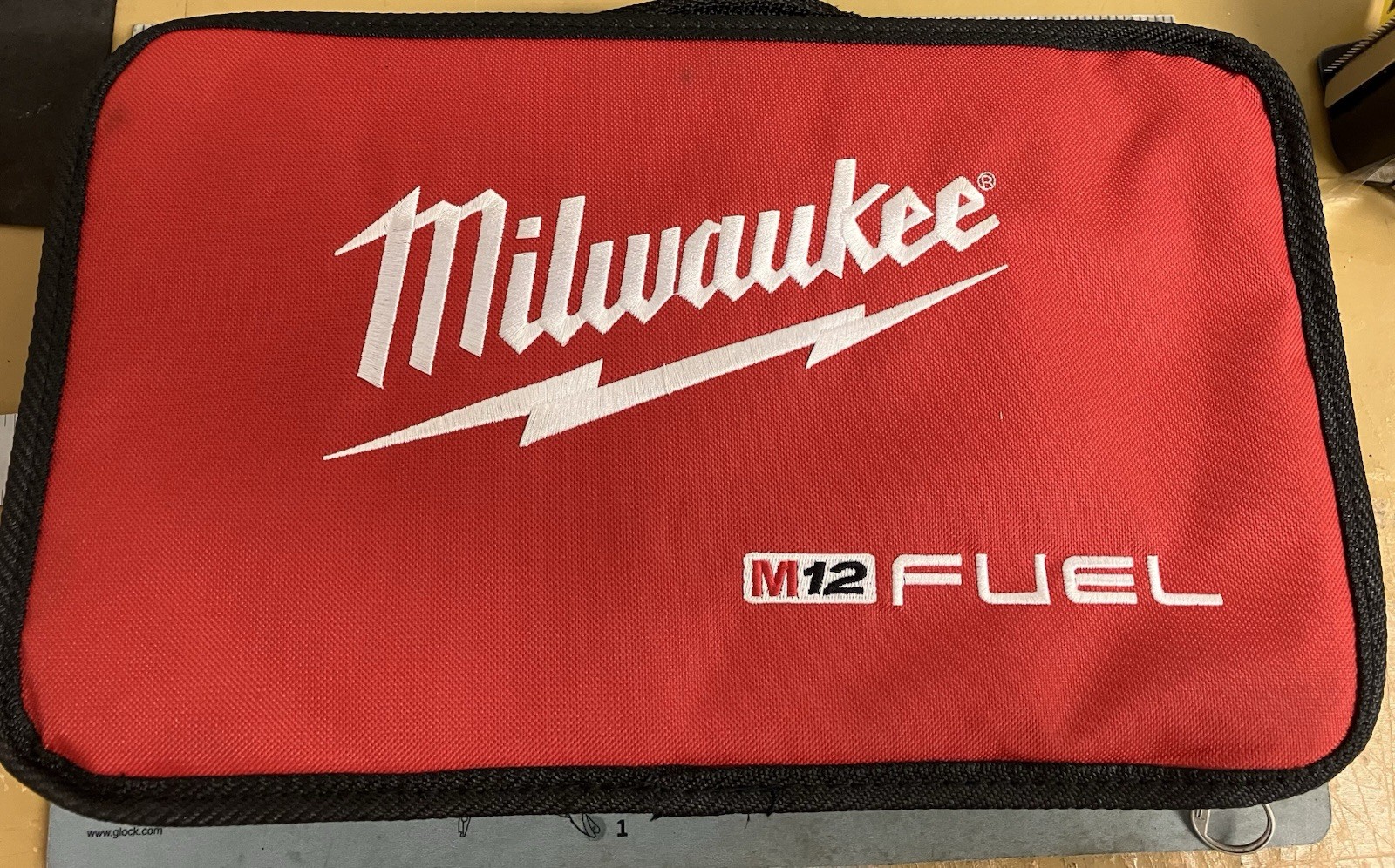 Milwaukee M12 FUEL Small Red/Black Zipper Tool Bag Organizer Case 14x9x4″