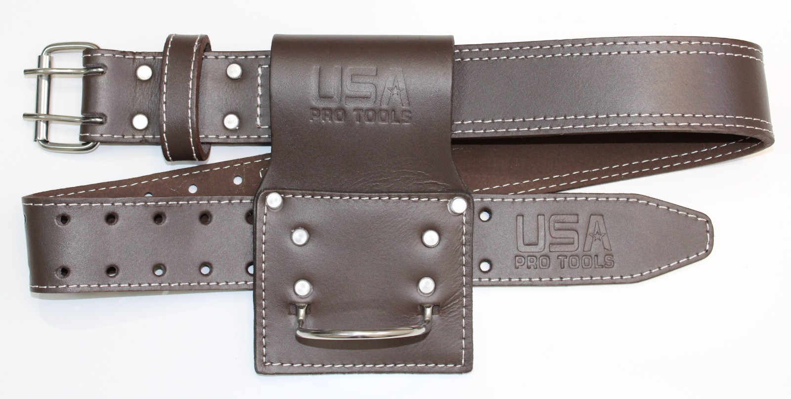 USA PRO TOOLS Heavy Duty Grain Leather Hammer Holder & Belt For Work Gear