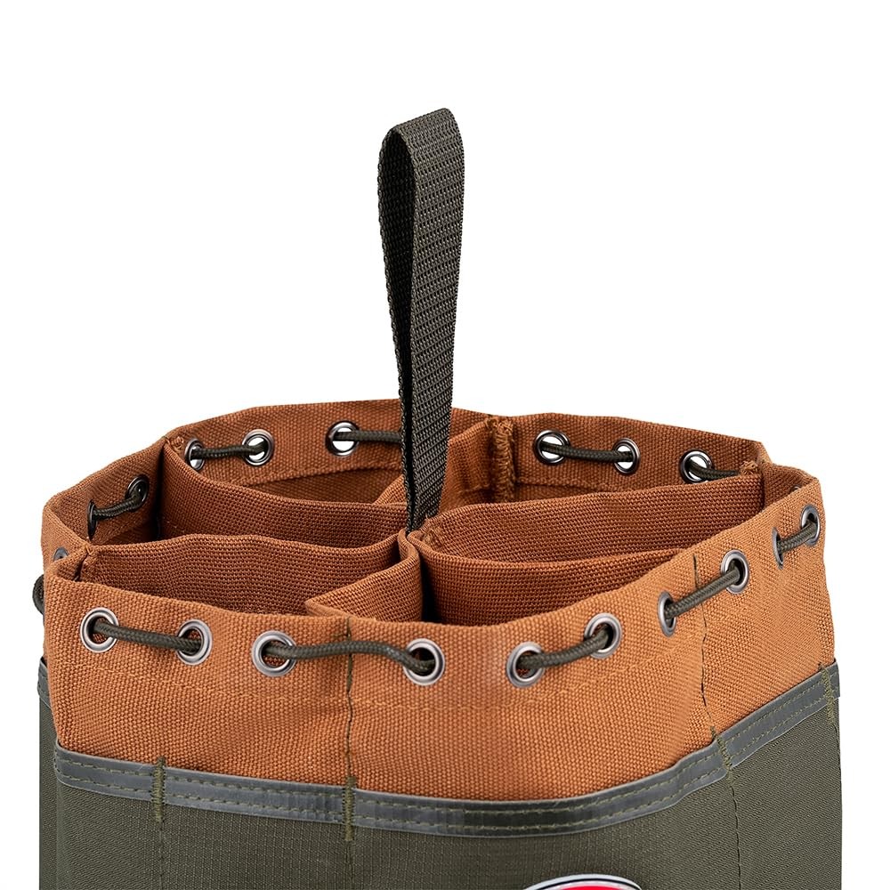 BucketBoss 25001 Canvas Organizer Parachute Bag with 1 Pack, Brown and Green