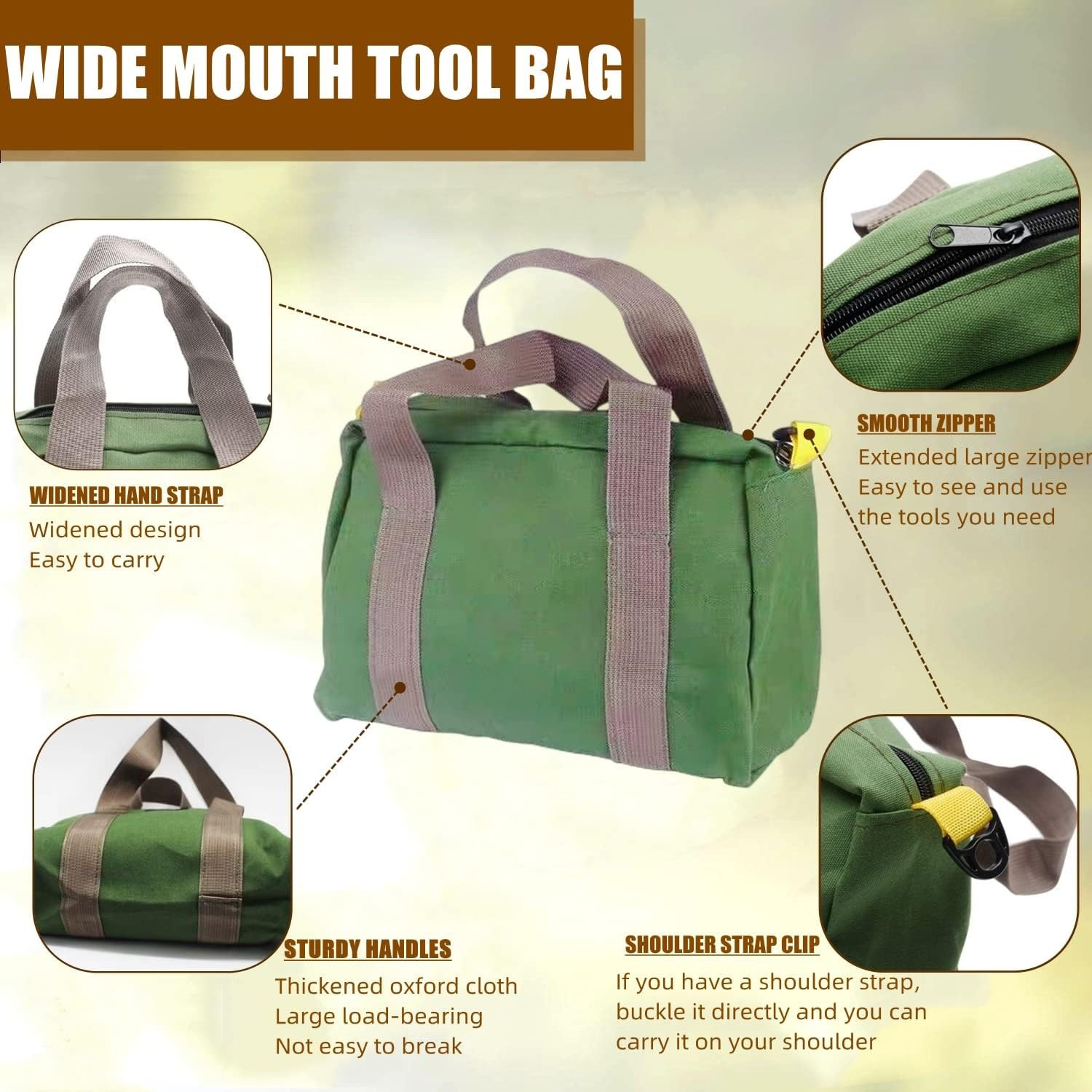Waterproof Tool Pouch Bag Portable Storage Toolkit Hand Heavy Case Canvas Duty