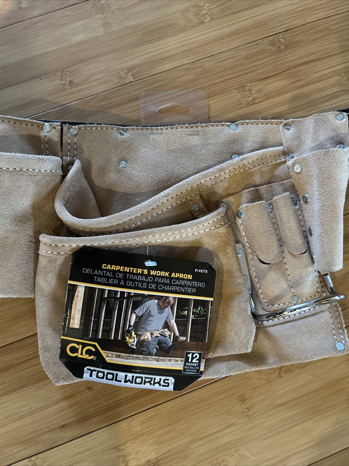 Clc Work Gear I427x Tan Leather Work Belt, 12 Pockets