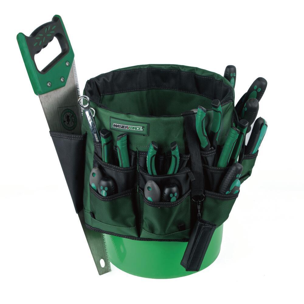 Bucket Organizer Fits 5 Gallon 32 Pocket 14″ Tool Bag 1680 Denier Heavy Duty