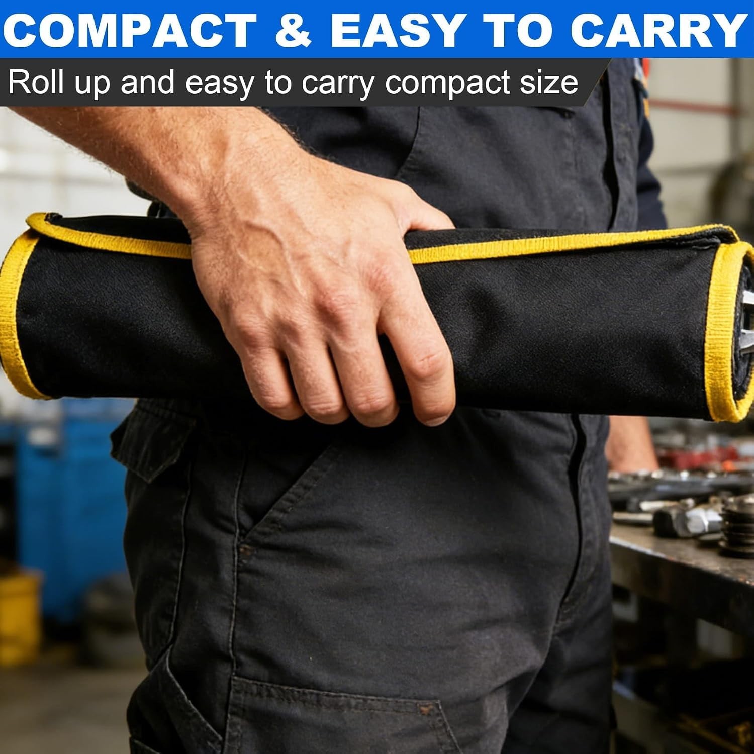 2PCS Wrench Roll up Pouch Wrench Organizer Roll Up Tool (BAG ONLY)
