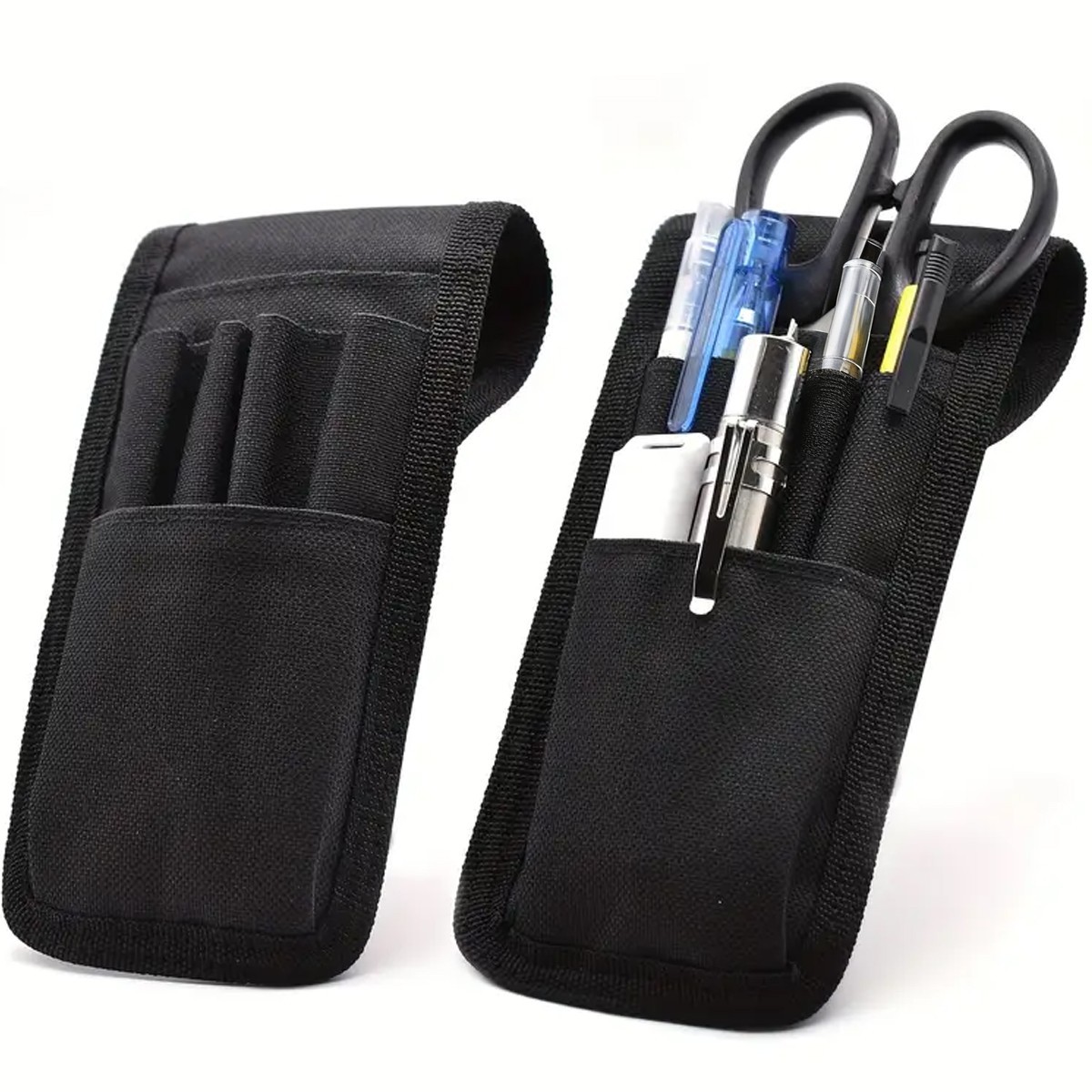 2pcs Black Tool Pouch with Belt Clip Small Tool Holder Pouch Min Work Organizer