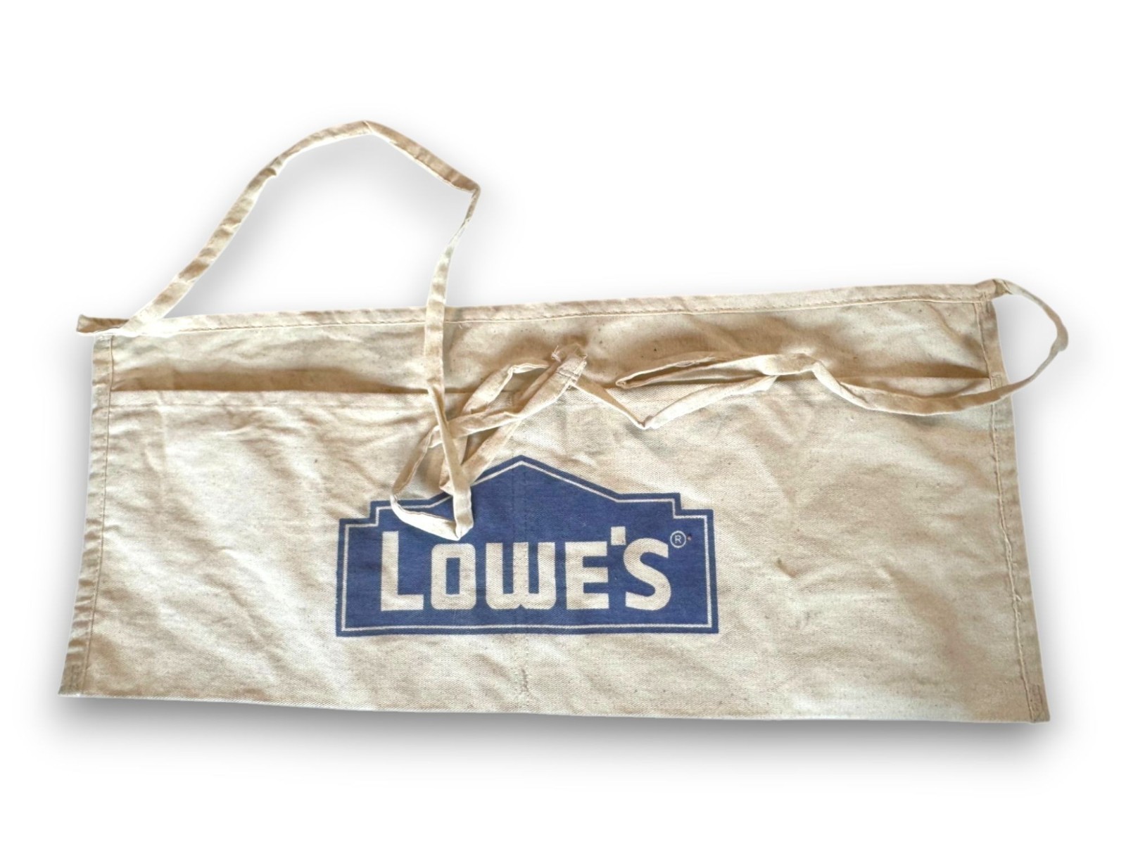 Lowe’s Canvas Tool Apron Waist Belt New Two Pockets White Cotton AWP