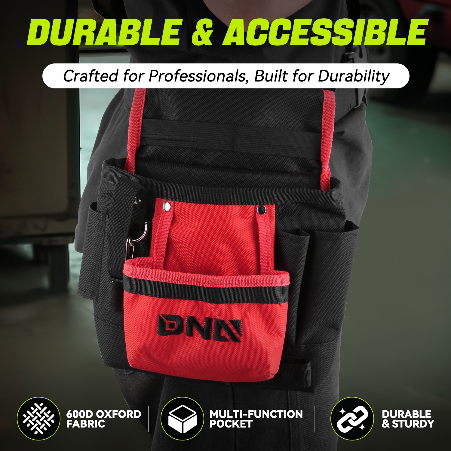 9.4″ x 11.4″ Red Black Waterproof Canvas 2 in 1 Waist Bag Sling Bag for Shopping
