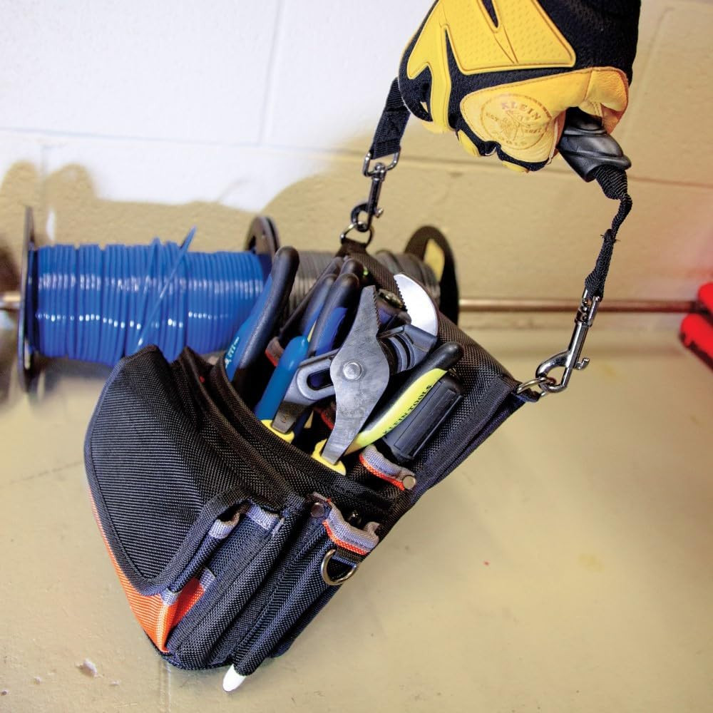 Klein Tools 5242 Tool Pouch, Tradesman Pro Tool Pouch with Electrical Tape Thong