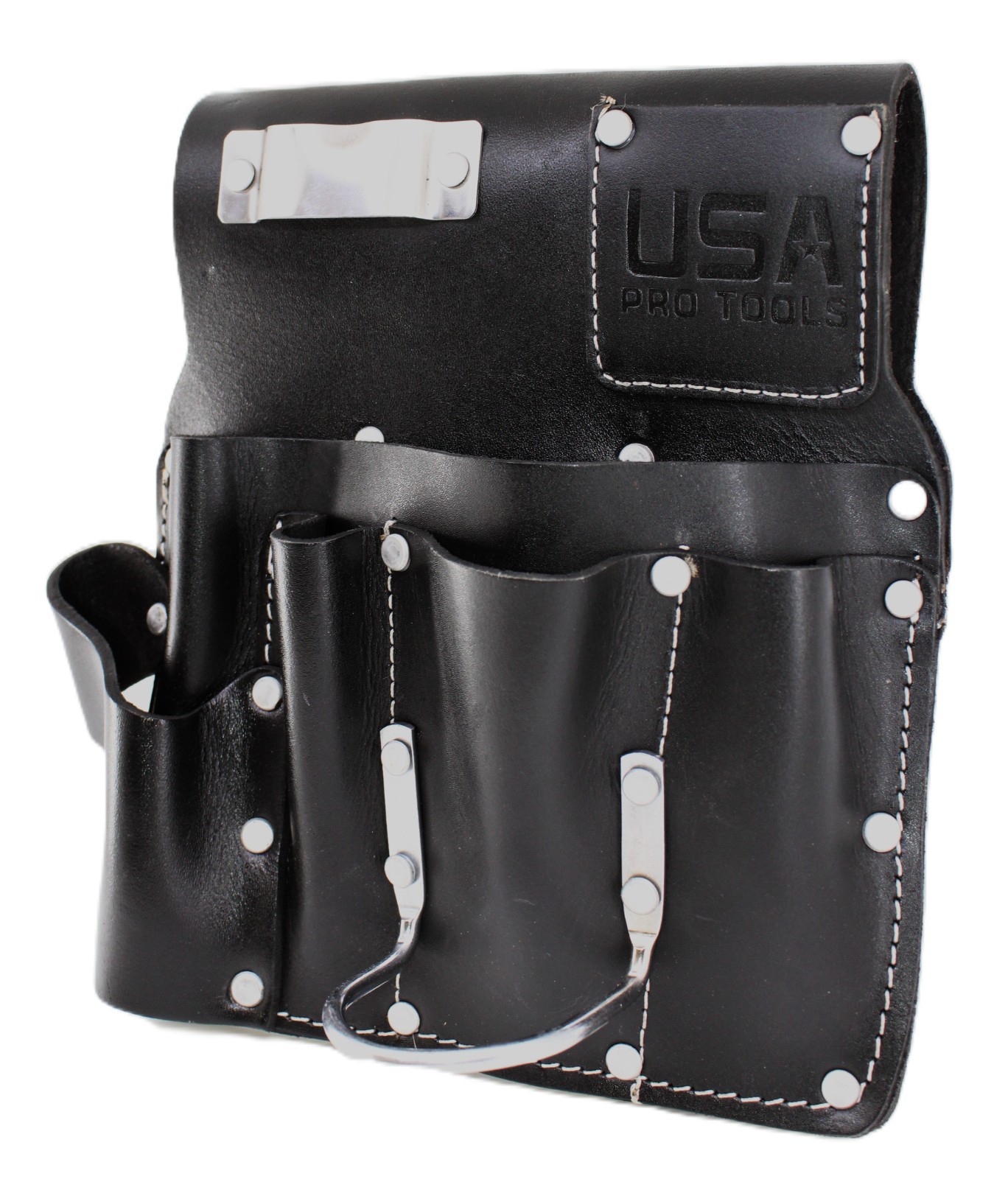 USA PRO TOOLS Top Grain Leather Drywall Pouch – Multi‑Pocket Tool Holder