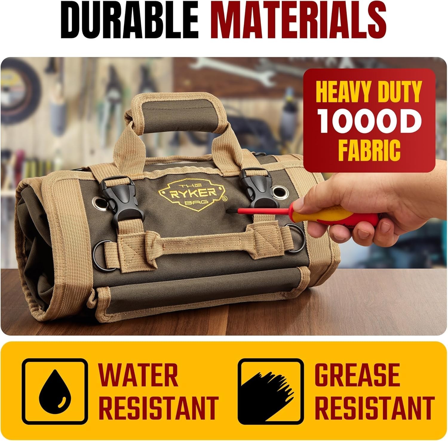 Compact Tool Roll Organizer with Detachable Pouches – Ideal for Dads & Mechanics