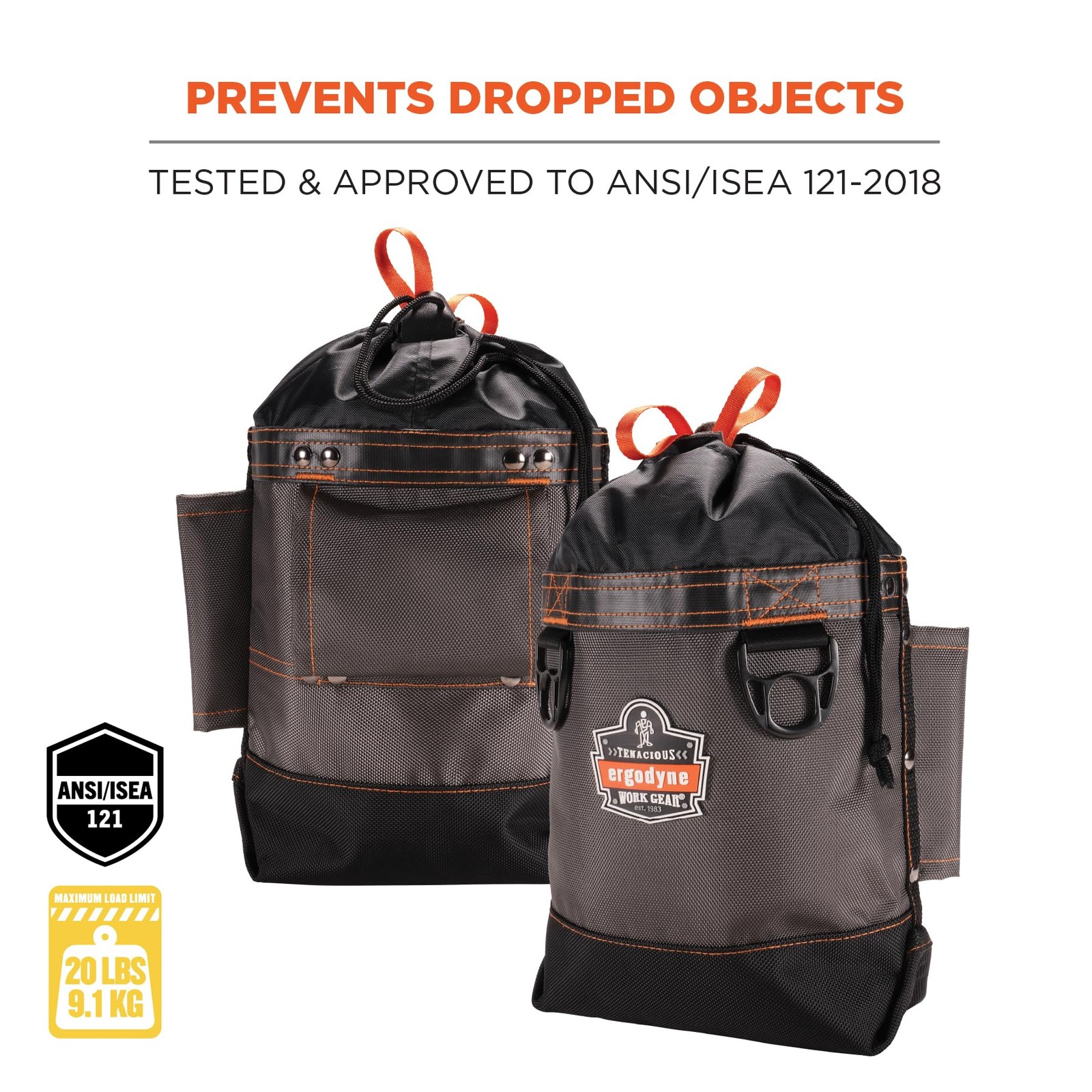 Arsenal 5926 Topped Bolt Bag Tool Pouch Short Gray Polyester Storage Carrier