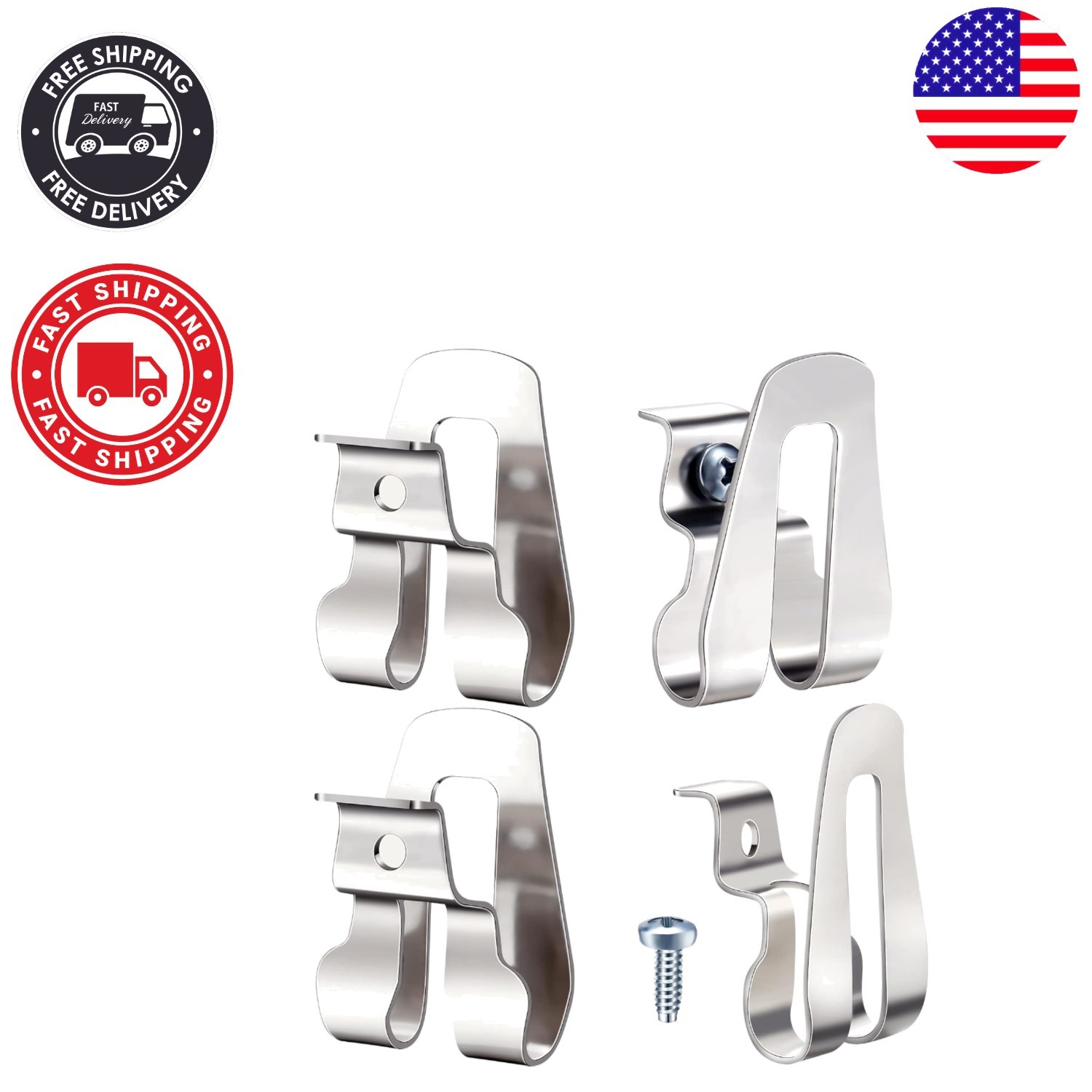 Compact Belt Clip Hooks for Drills: 8 Durable Stainless Steel Clips Included